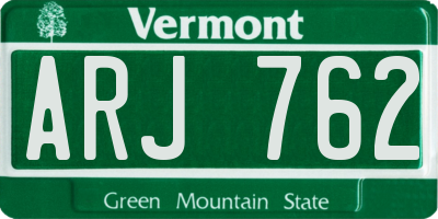 VT license plate ARJ762