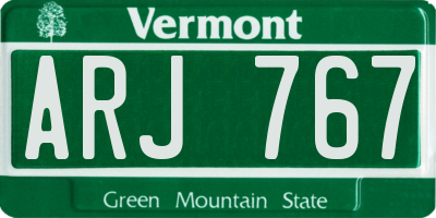 VT license plate ARJ767