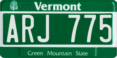 VT license plate ARJ775