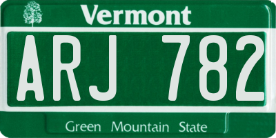 VT license plate ARJ782