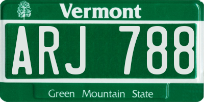 VT license plate ARJ788
