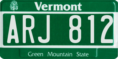 VT license plate ARJ812