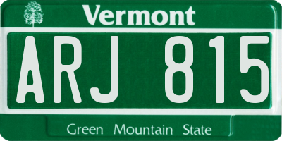 VT license plate ARJ815