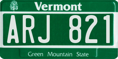 VT license plate ARJ821