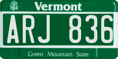 VT license plate ARJ836