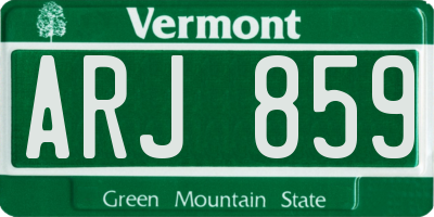VT license plate ARJ859