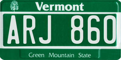 VT license plate ARJ860