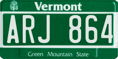 VT license plate ARJ864