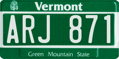 VT license plate ARJ871