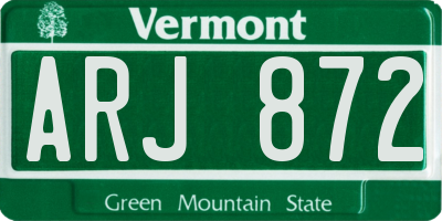 VT license plate ARJ872