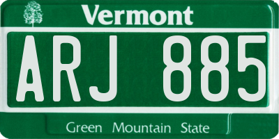 VT license plate ARJ885