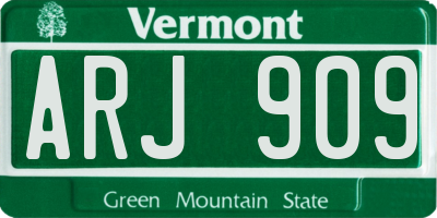 VT license plate ARJ909