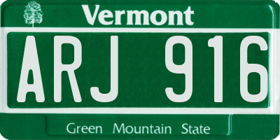 VT license plate ARJ916