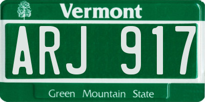 VT license plate ARJ917