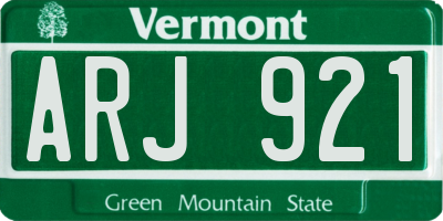 VT license plate ARJ921