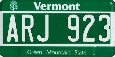 VT license plate ARJ923