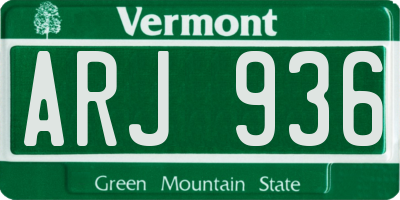 VT license plate ARJ936