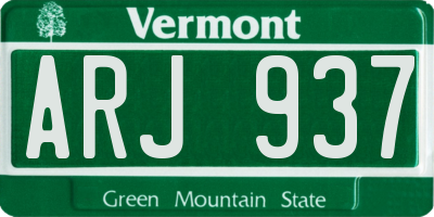 VT license plate ARJ937
