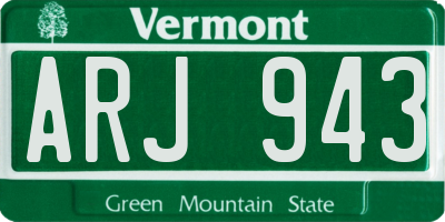 VT license plate ARJ943
