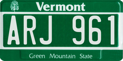 VT license plate ARJ961