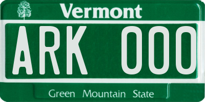 VT license plate ARK000