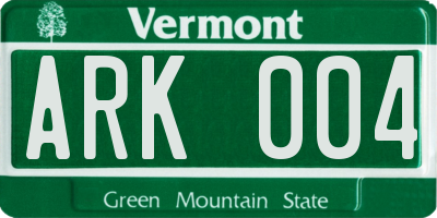 VT license plate ARK004