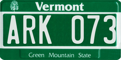 VT license plate ARK073