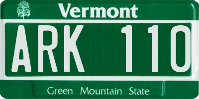 VT license plate ARK110