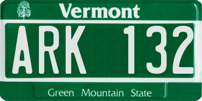 VT license plate ARK132