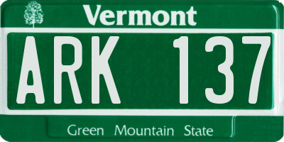 VT license plate ARK137