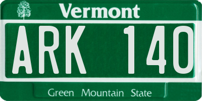 VT license plate ARK140