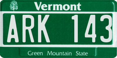 VT license plate ARK143