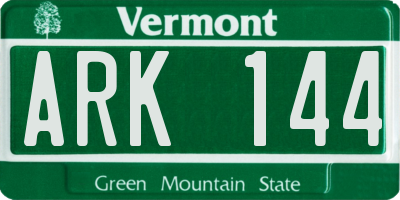 VT license plate ARK144