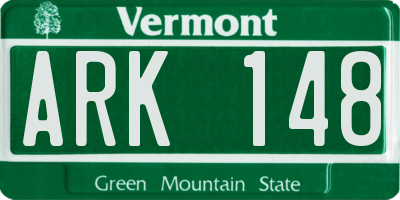 VT license plate ARK148