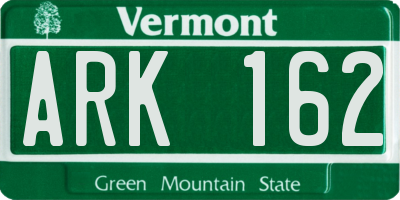 VT license plate ARK162