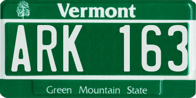 VT license plate ARK163