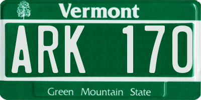 VT license plate ARK170