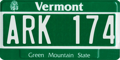 VT license plate ARK174