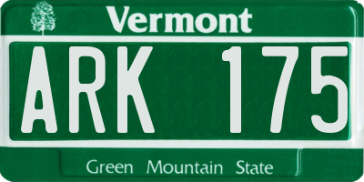 VT license plate ARK175