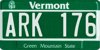 VT license plate ARK176