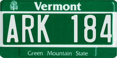 VT license plate ARK184
