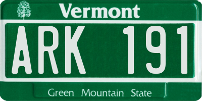 VT license plate ARK191