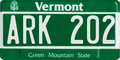 VT license plate ARK202