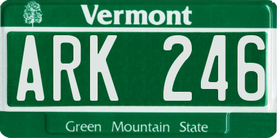 VT license plate ARK246
