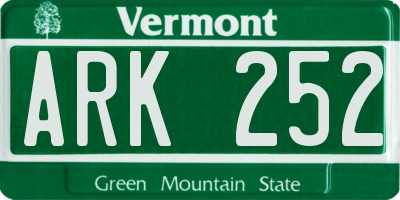 VT license plate ARK252