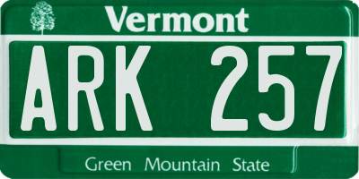 VT license plate ARK257