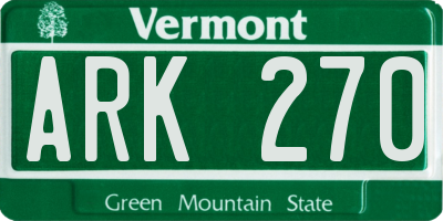 VT license plate ARK270