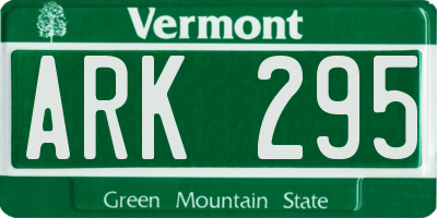 VT license plate ARK295