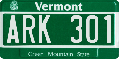 VT license plate ARK301
