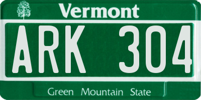 VT license plate ARK304